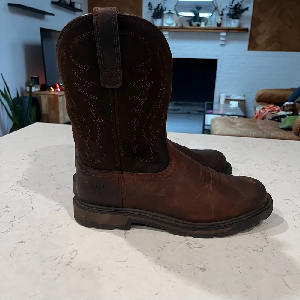 Ariat Groundbreaker Round Soft Toe Boots Men 8D Slip-Resistant